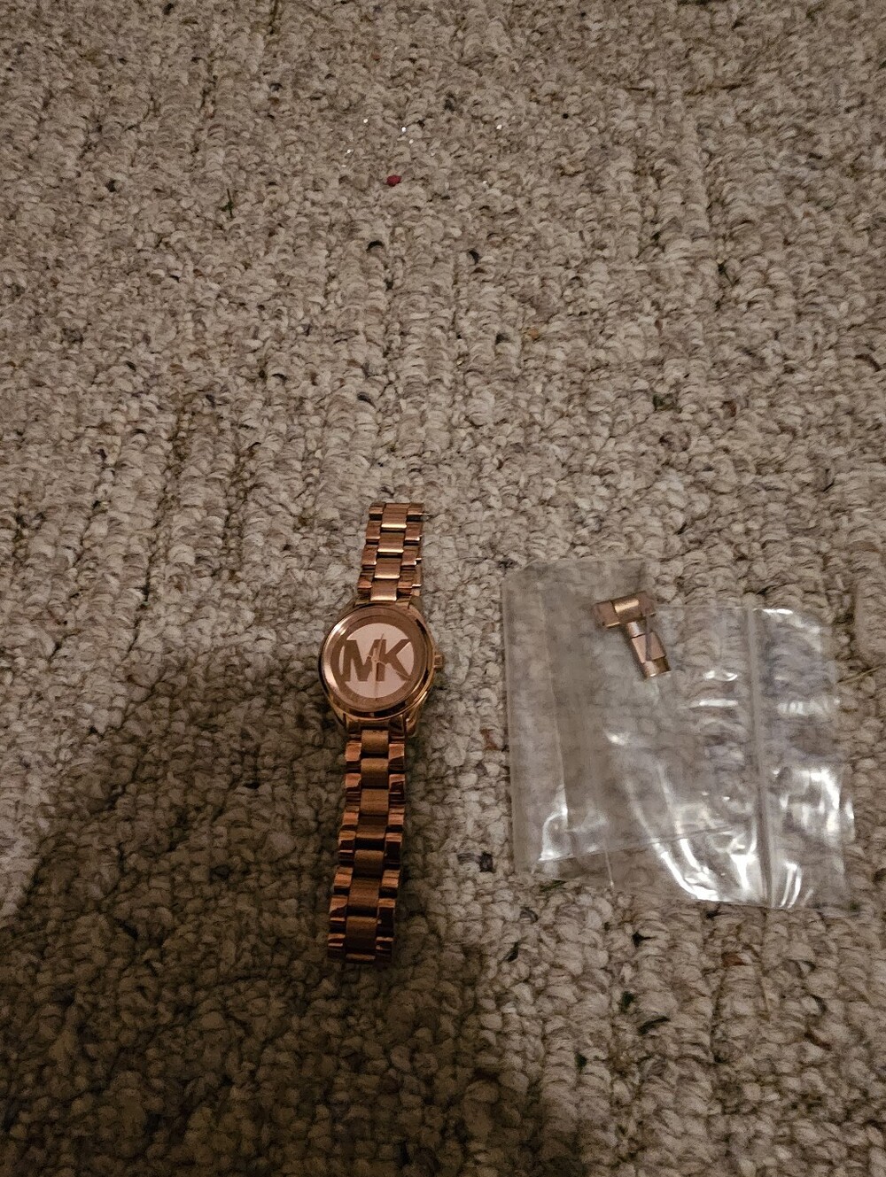 Michael Kors Rose Gold Bracelet Watch with Prominent MK Dial